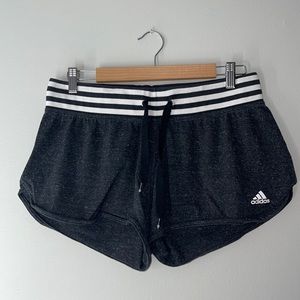 Adidas black mid rise athletic shorts